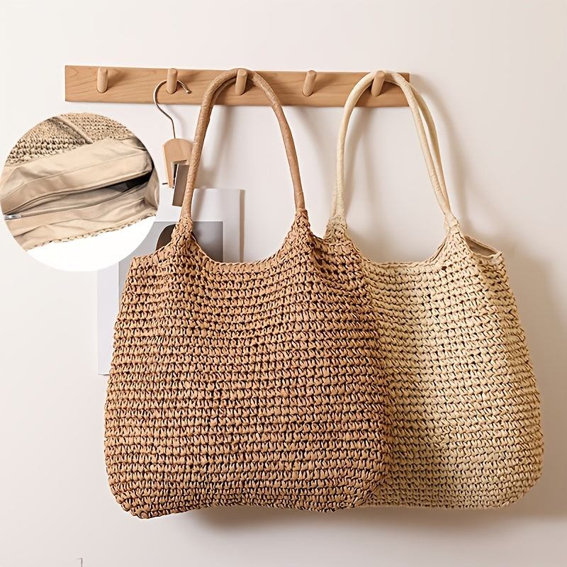 Natalina | Woven Straw Crossbody Bag - Natural