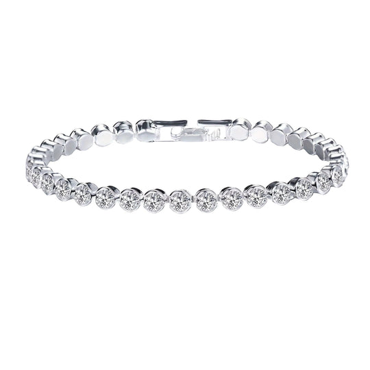 Éloria | Adjustable 4 mm Tennis Bracelet in Gold or Silver 17 cm