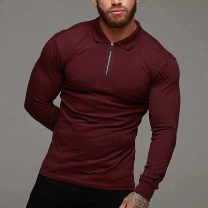 Logan | Long Sleeve Polo with Zipper for Men