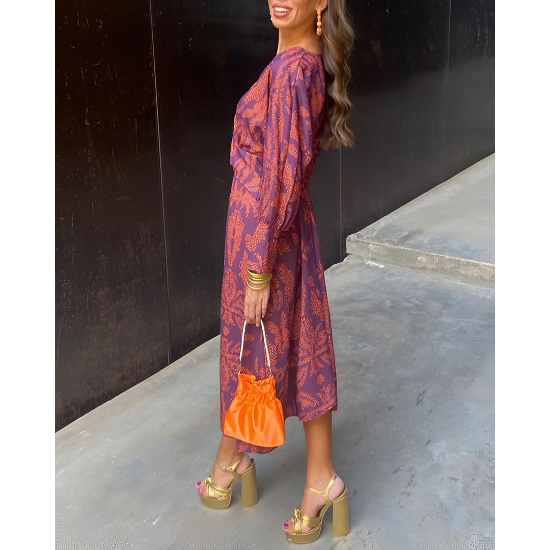 Arabella | Maxi Dress with Deep V-Neck and Twisted Knot