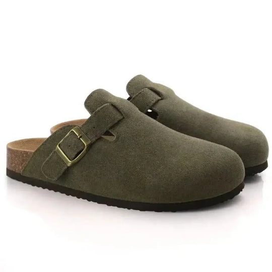 Valentin | Men's Suede Buckle Clogs