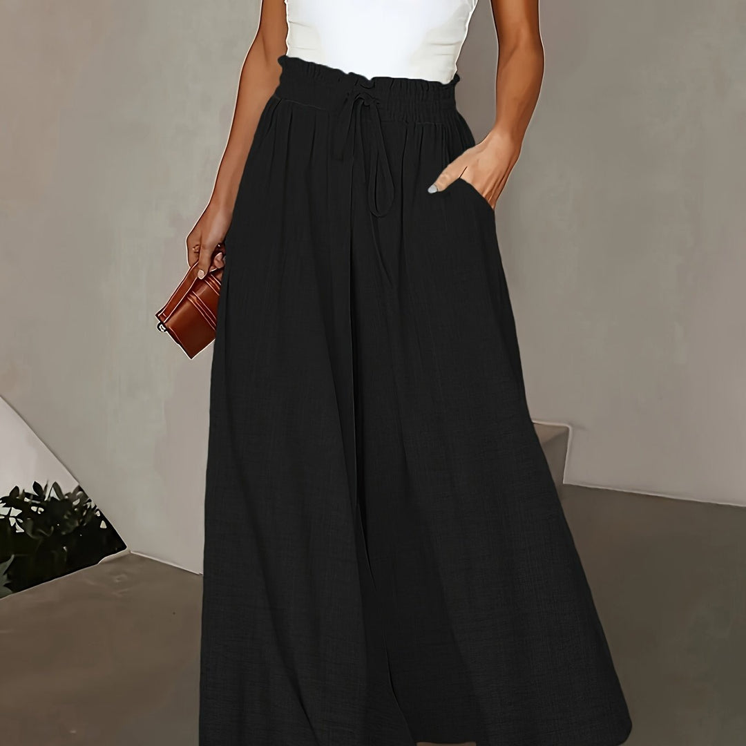 Brigitte | Wide-Leg Fluid Pants with Adjustable Waist