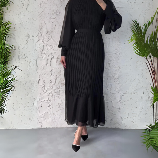 Cami | Chic French Evening Dress for Autumn with Mesh Accents