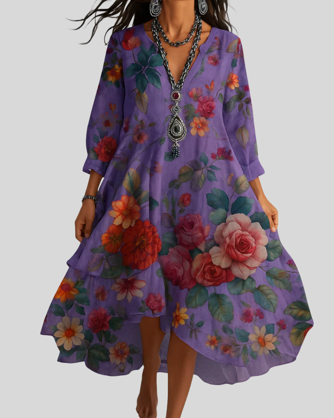 House | Bohemian Floral Maxi Dress - Lightweight