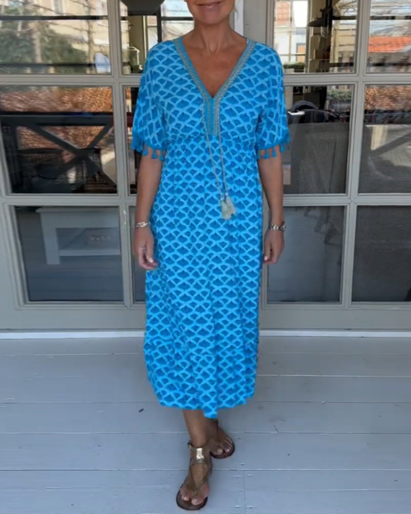 Winona | Summer V-Neck Fringe Dress
