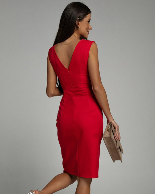 Fresia™ | Elegant Fitted Dress with V-Neck