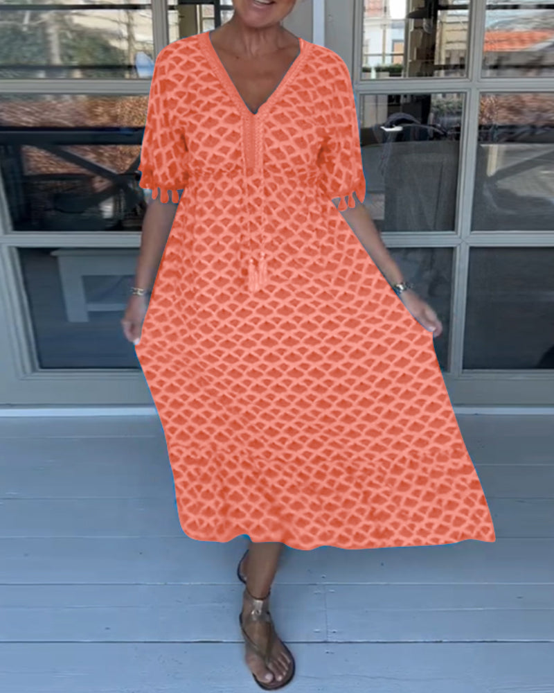 Winona | Summer V-Neck Fringe Dress