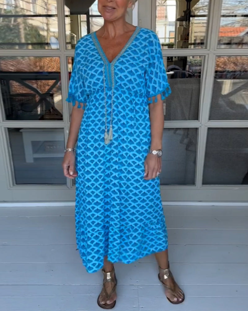 Winona | Summer V-Neck Fringe Dress