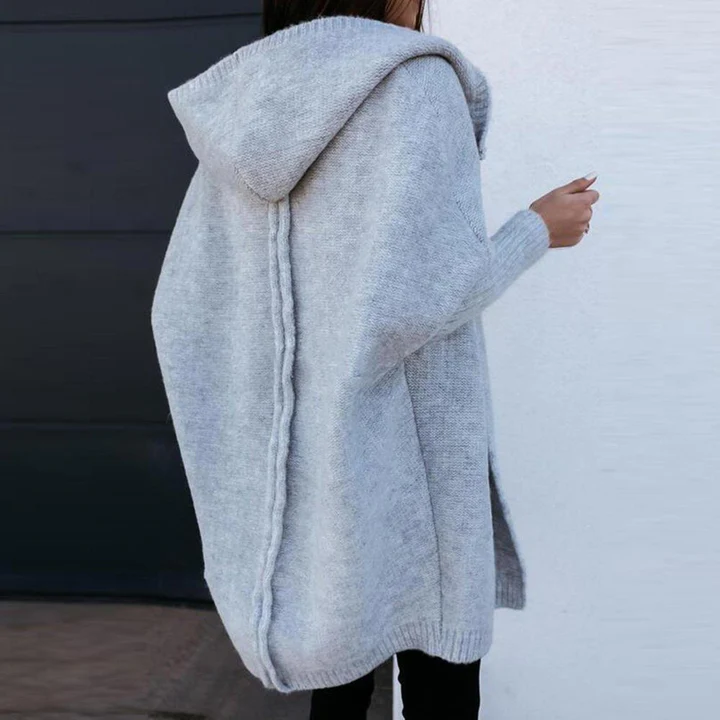 Élodie | Long knitted cardigan with hood