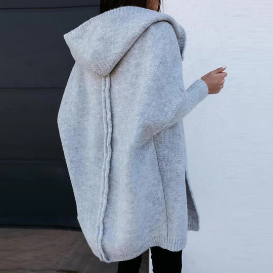 Élodie | Long knitted cardigan with hood