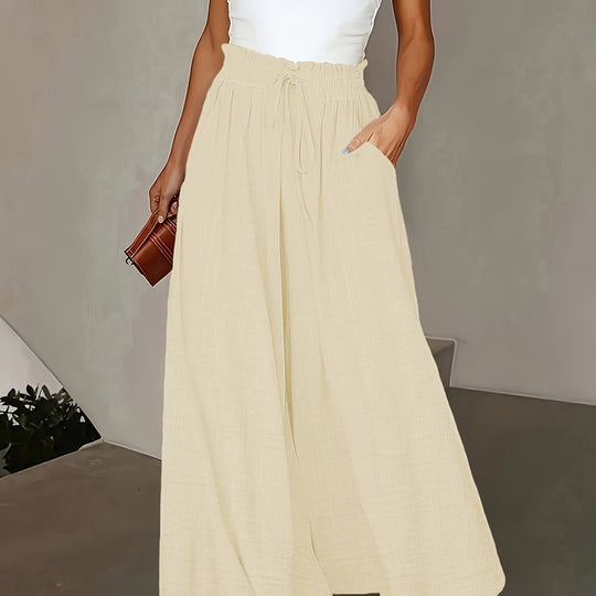 Brigitte | Wide-Leg Fluid Pants with Adjustable Waist