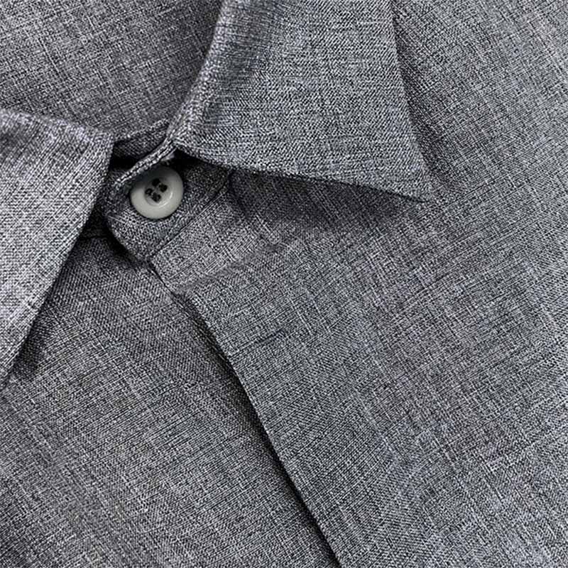 Khalid | Linen and Cotton Shirt with Casual Collar for Men