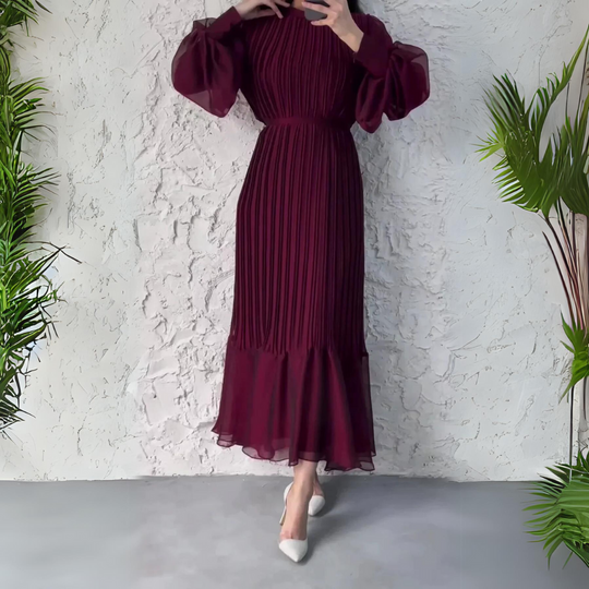 Cami | Chic French Evening Dress for Autumn with Mesh Accents