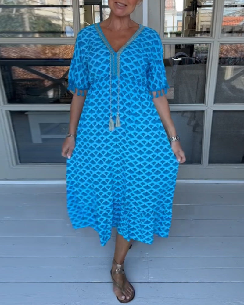 Winona | Summer V-Neck Fringe Dress