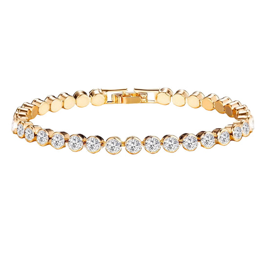 Éloria | 4 mm Adjustable Tennis Bracelet in Gold or Silver 17 cm