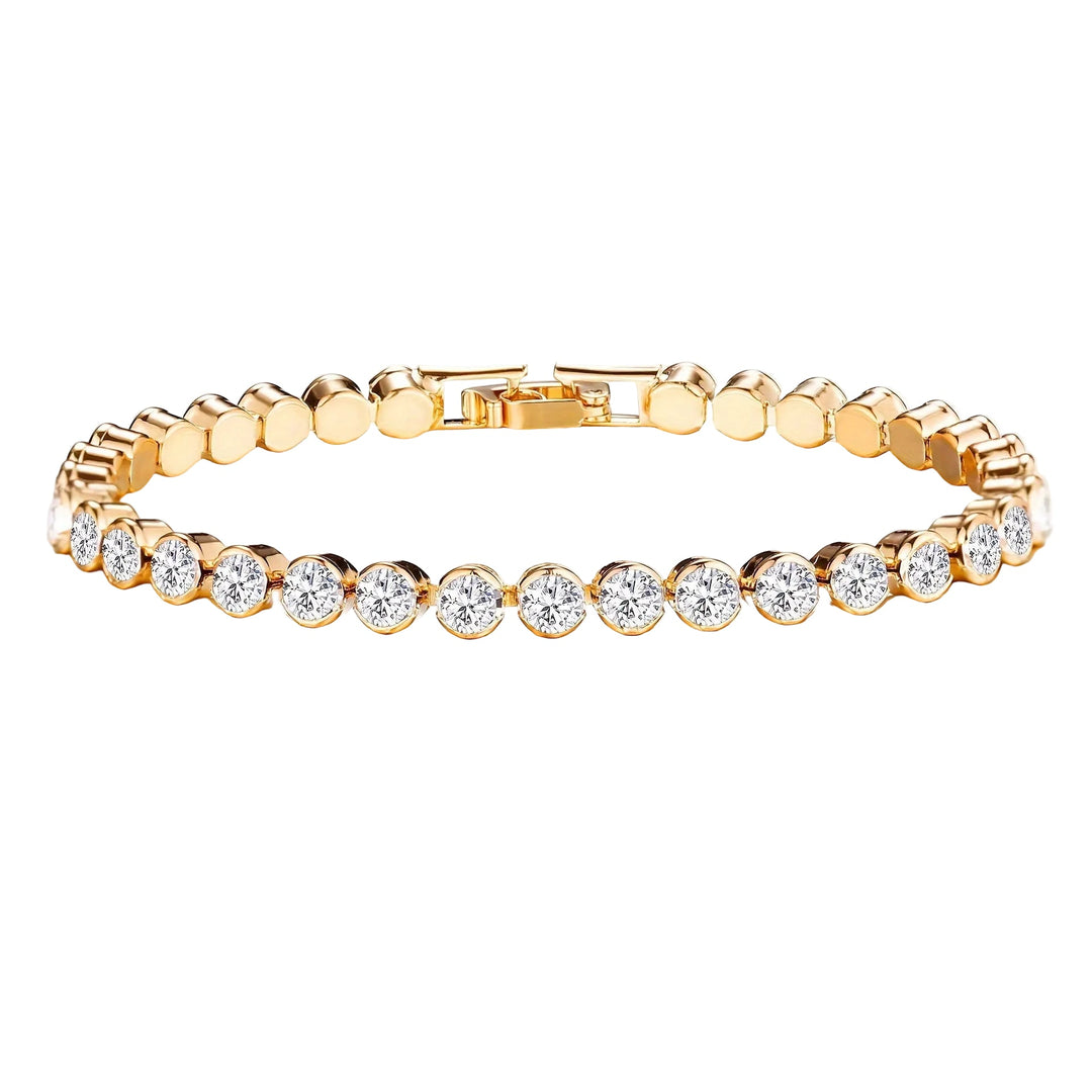 Éloria | Adjustable 4 mm Tennis Bracelet in Gold or Silver 17 cm