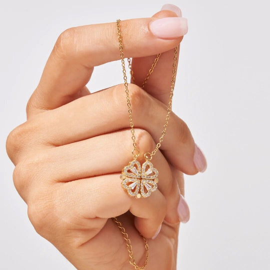 Clémence | Clover Lucky Charm Necklace Set with Crystals