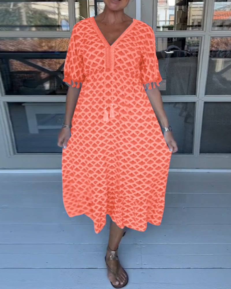 Winona | Summer V-Neck Fringe Dress