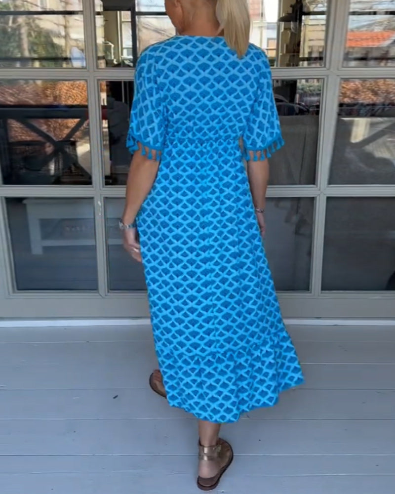 Winona | Summer V-Neck Fringe Dress