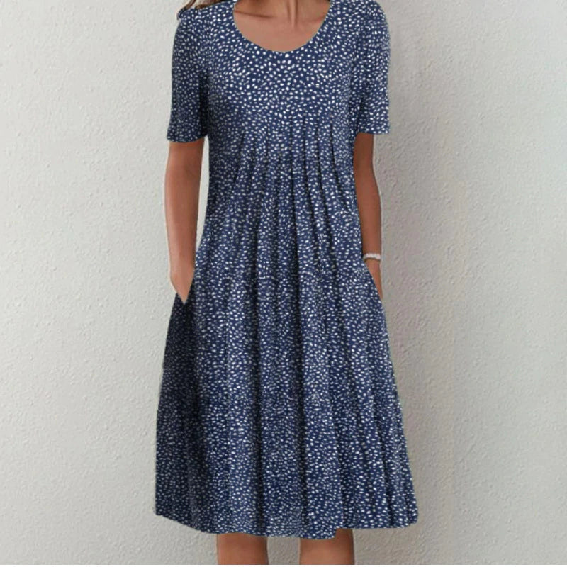 Floral Summer Dress with Flared Cut for Women - Emma