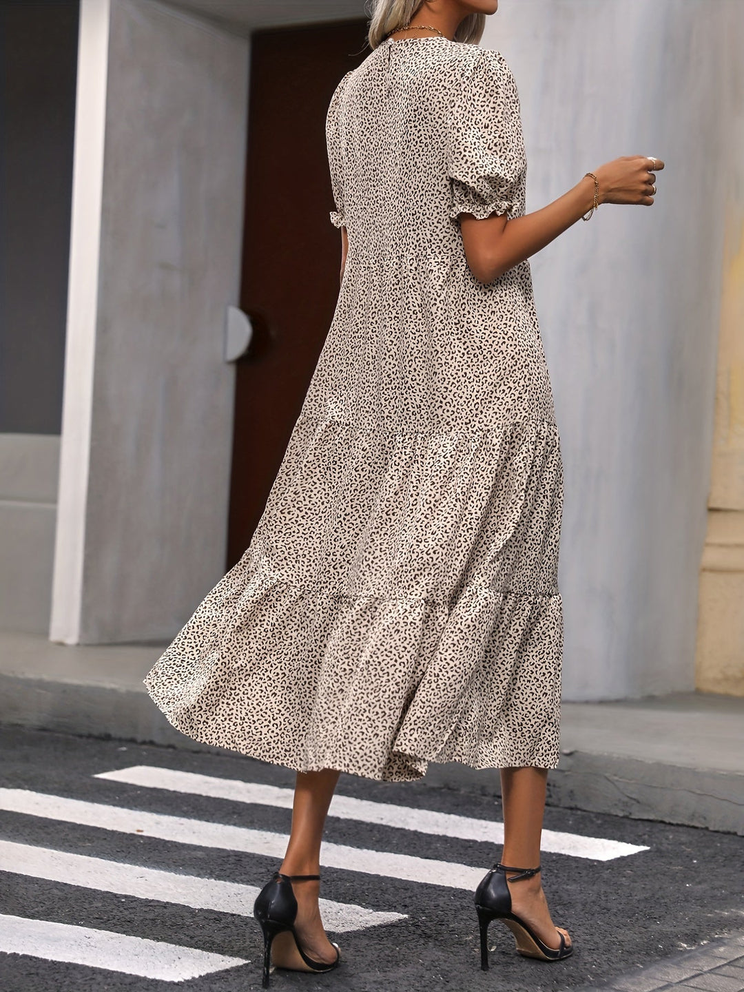Harriet | Casual Round Neck Dress with Ruffled Detail