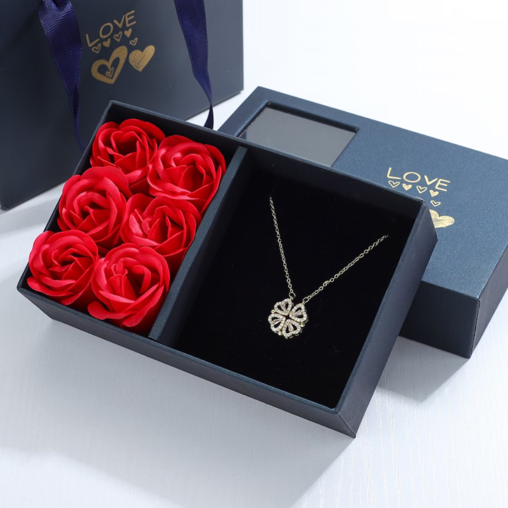 Clémence | Clover Luck Charm Necklace Set with Crystals