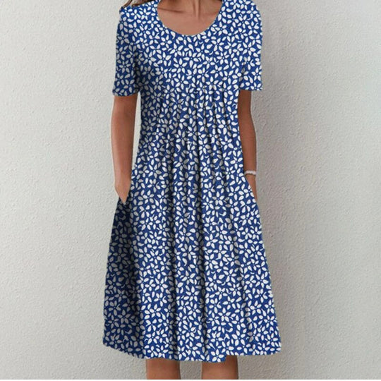 Floral Summer Dress with Flared Cut for Women - Emma