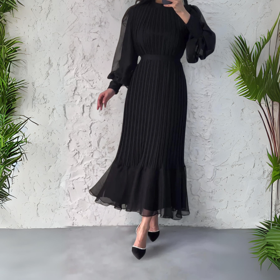 Cami | Chic French Evening Dress for Autumn with Mesh Accents