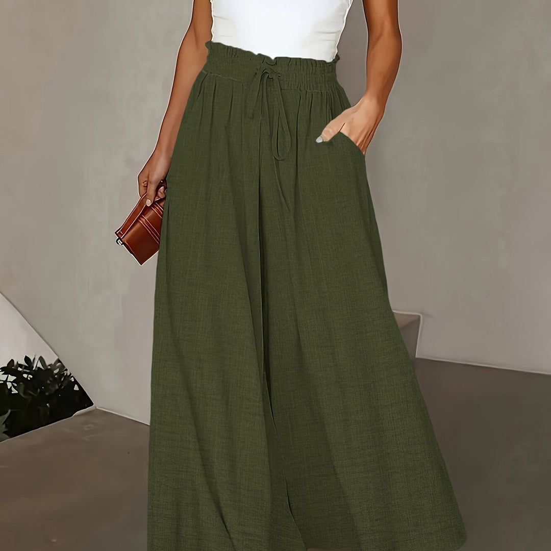 Brigitte | Wide-Leg Fluid Pants with Adjustable Waist