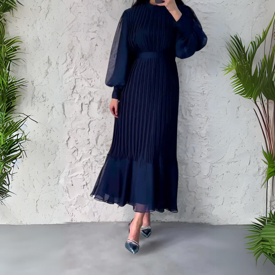 Cami | Chic French Evening Dress for Autumn with Mesh Accents