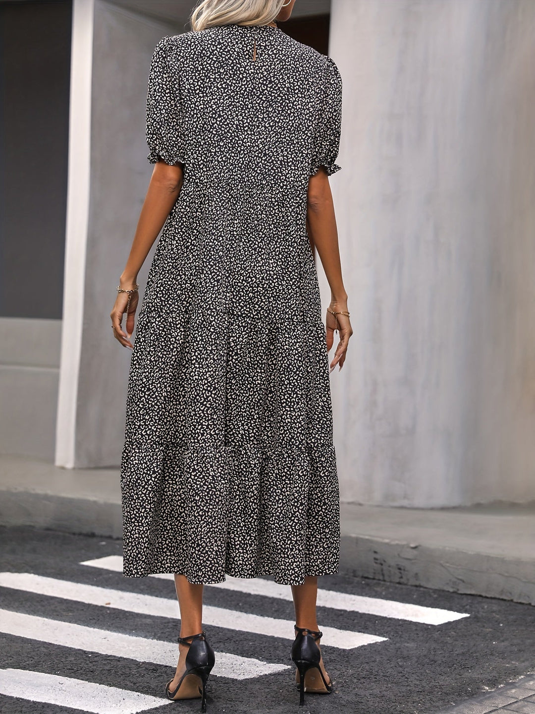 Harriet | Casual Round Neck Dress with Ruffled Detail