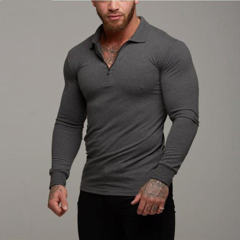 Logan | Long Sleeve Polo with Zipper for Men