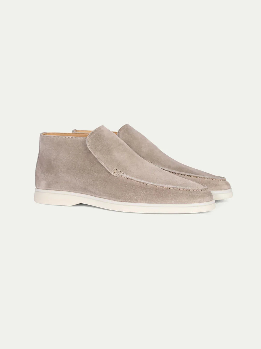 Light Grey Suede City Loafers for Men