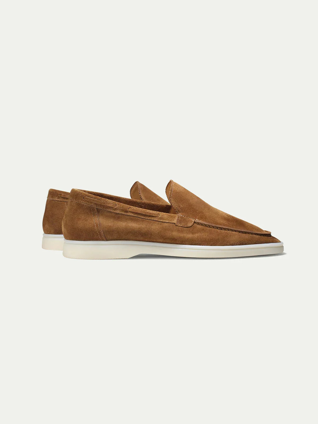 Caramel Suede Slip-On Loafers for Men