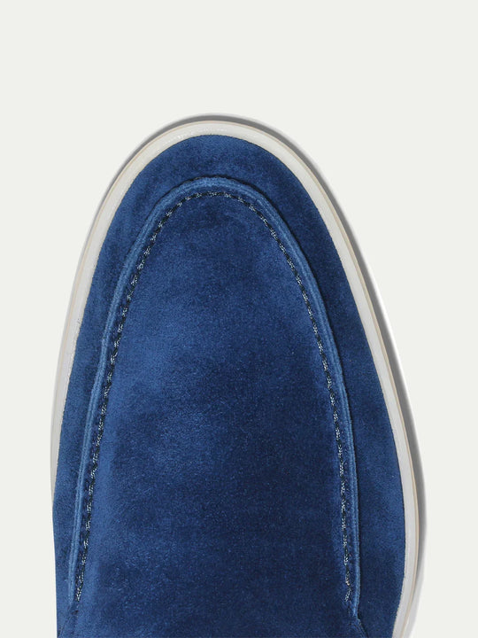 Ultramarine Suede Slip-On Loafers for Men