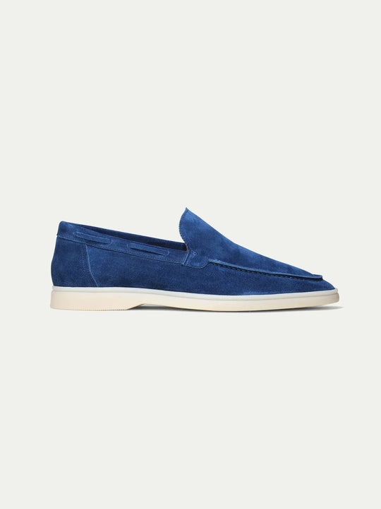 Ultramarine Suede Slip-On Loafers for Men