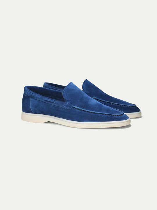 Ultramarine Suede Slip-On Loafers for Men