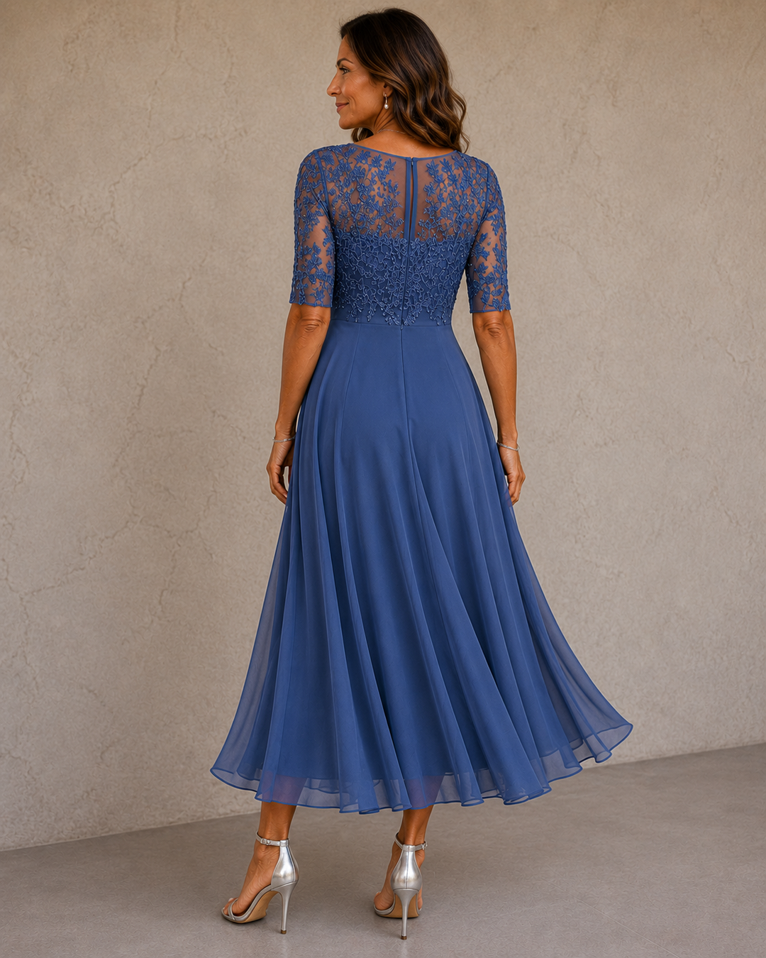Abella™ | Lace & Chiffon Dress