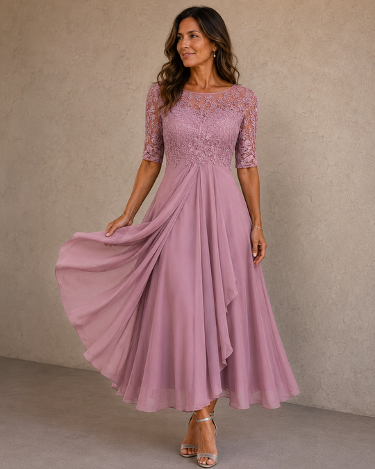 Abella™ | Lace & Chiffon Dress