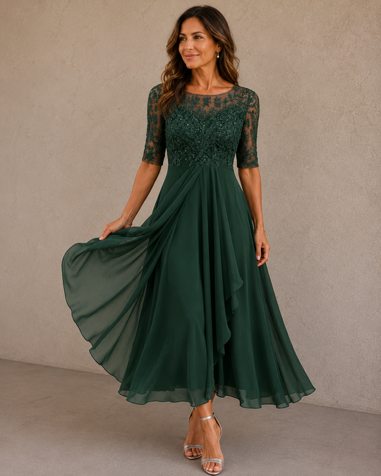Abella™ | Lace & Chiffon Dress