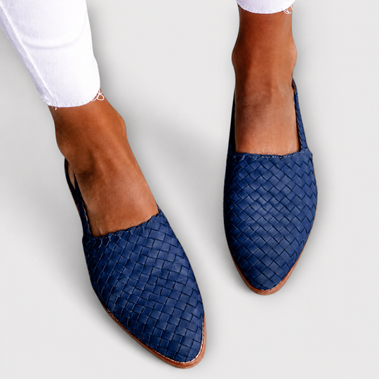 Simone | Woven Loafers with Back Strap