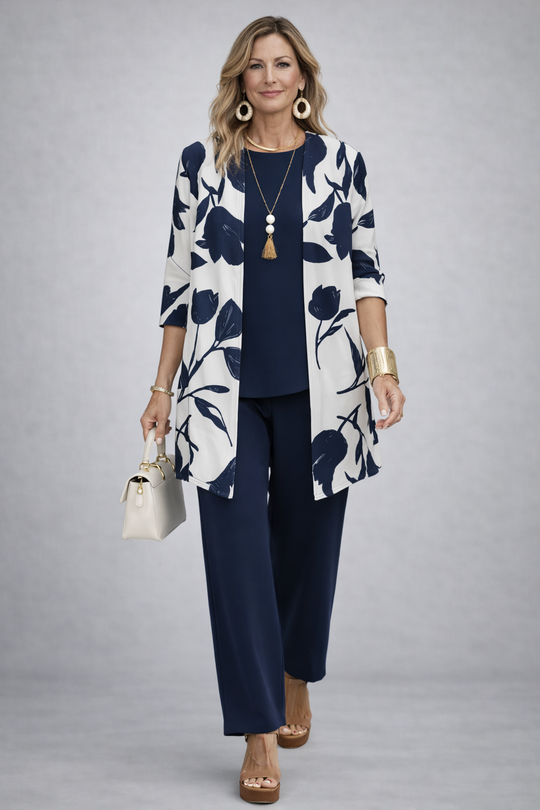 Eliane | 3-Piece Navy Blue Set