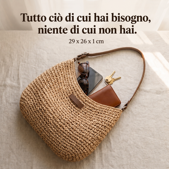 Dina | Elegant Woven Bag - Dark Brown