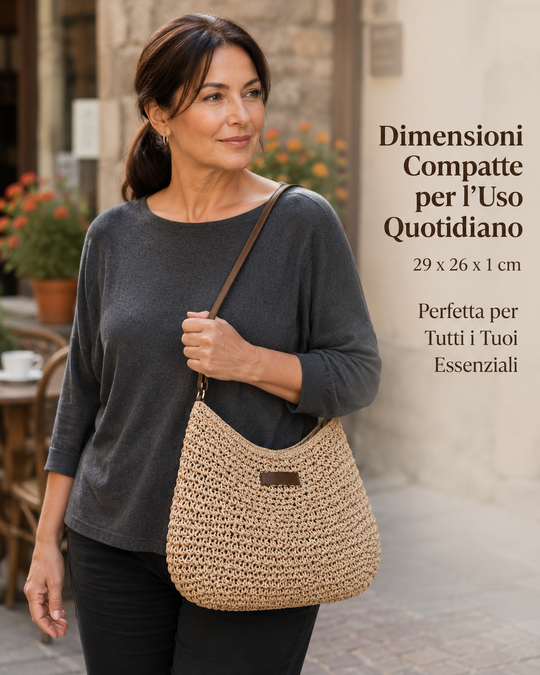 Dina | Elegant Woven Bag - Dark Brown