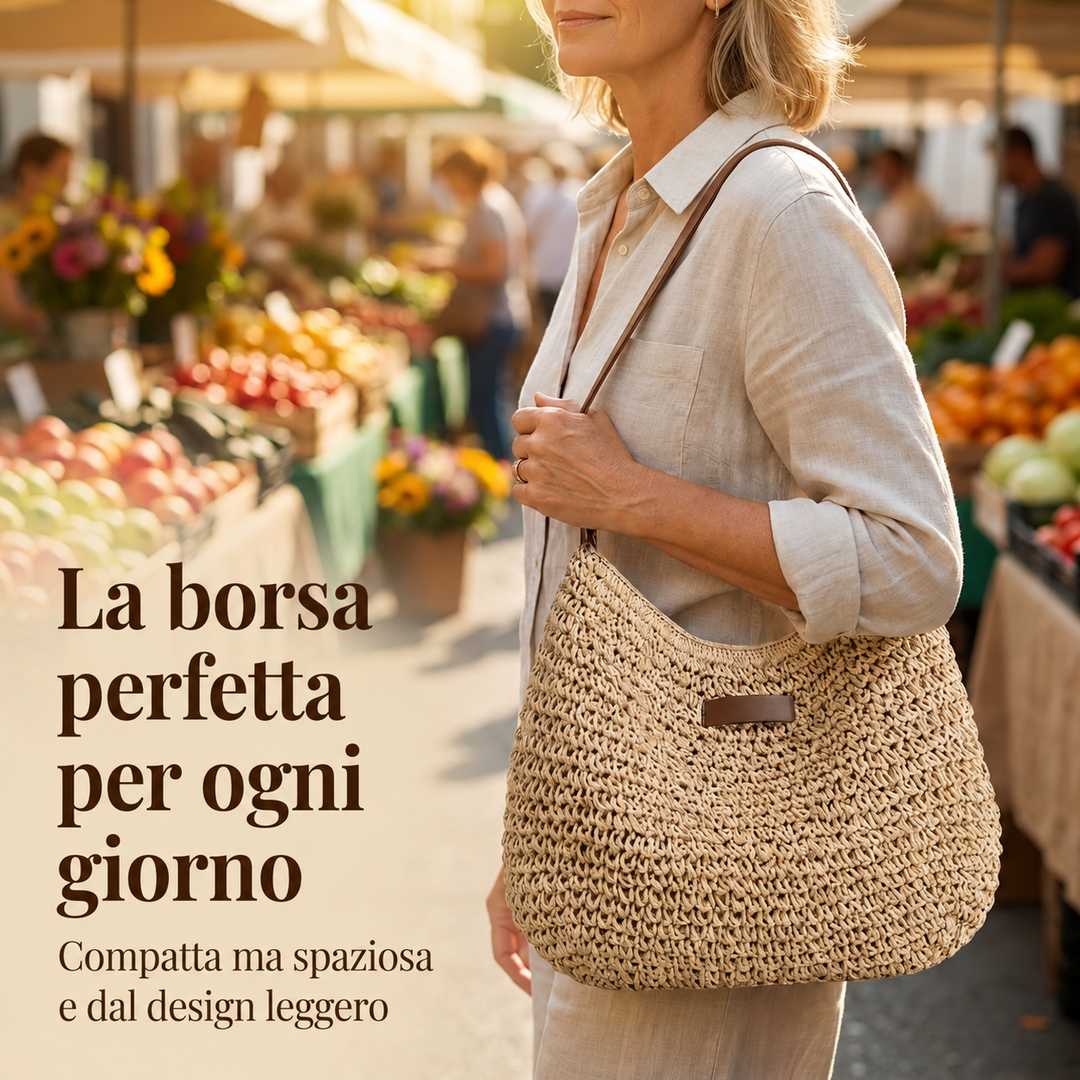 Dina | Elegant Woven Bag - Dark Brown