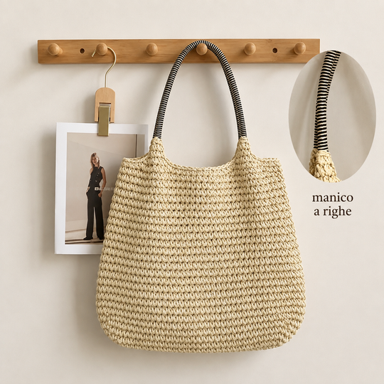Natalina | Woven Straw Crossbody Bag - Natural