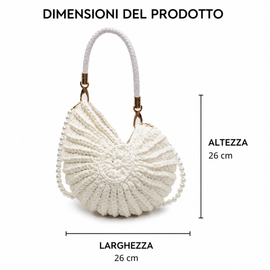 Tea | Woven Tote Bag with Chain Strap - Camel