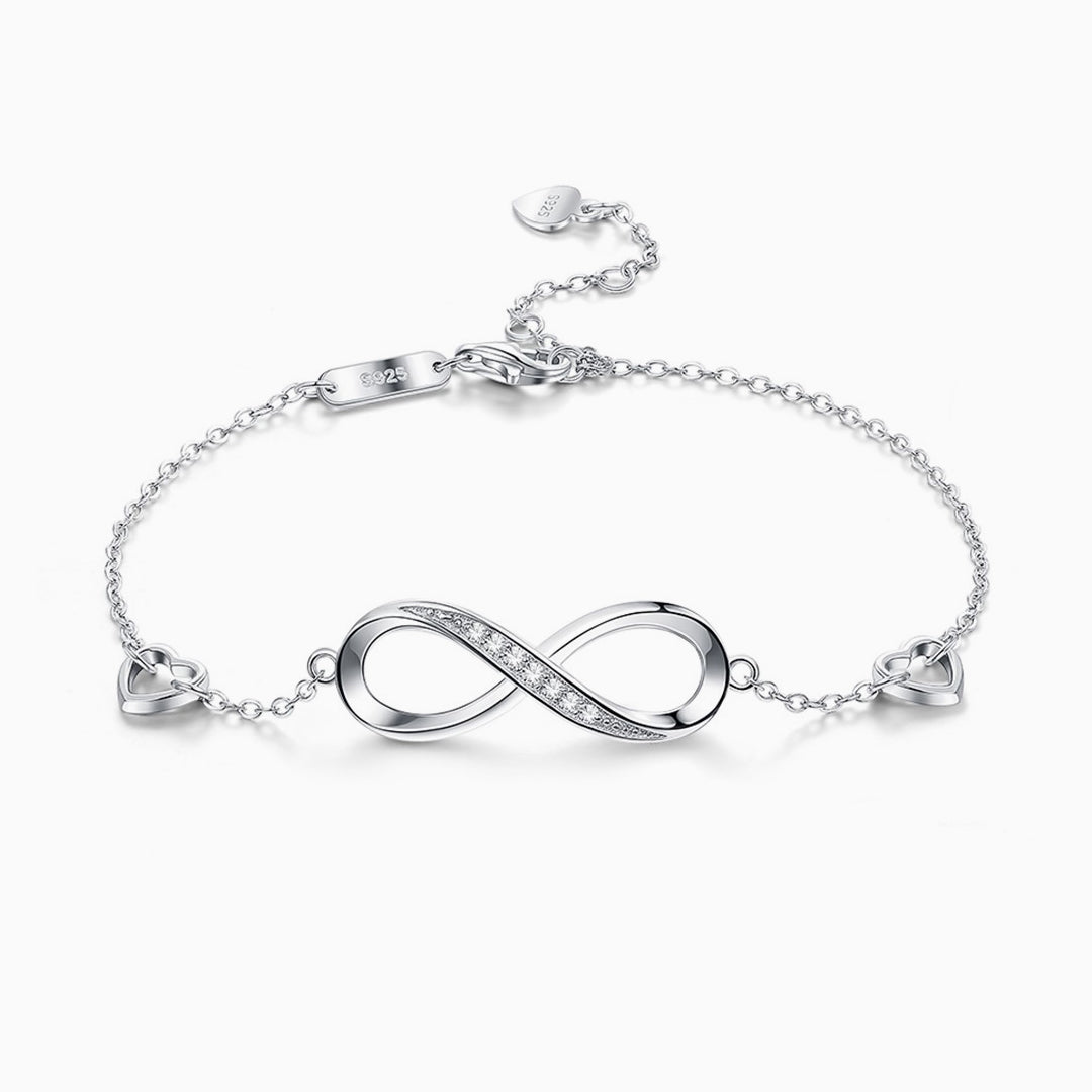 Eternal | Infinite Bracelet Set with Crystals and Delicate Hearts