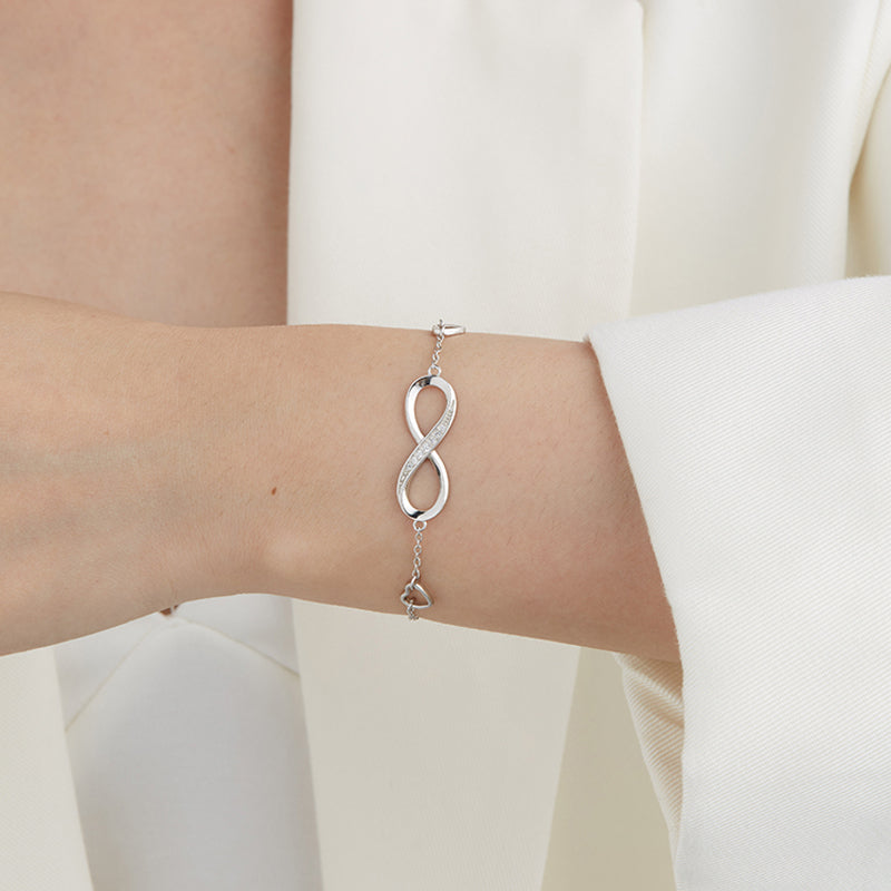 Eternal | Infinite Bracelet Set with Crystals and Delicate Hearts