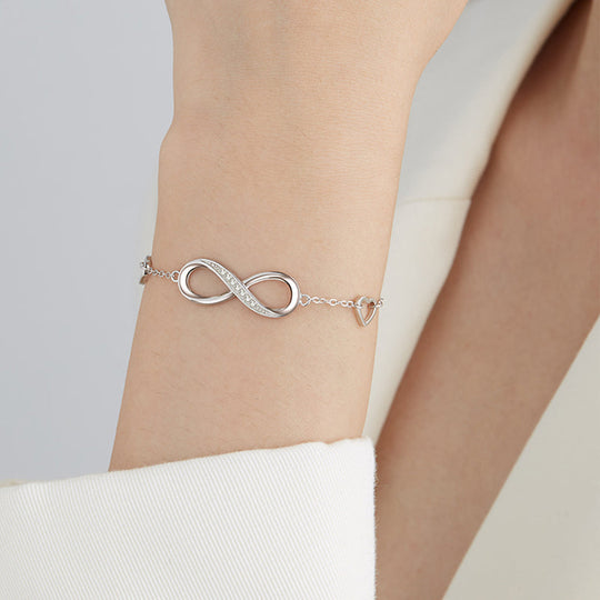 Eternal | Infinite Bracelet Set with Crystals and Delicate Hearts